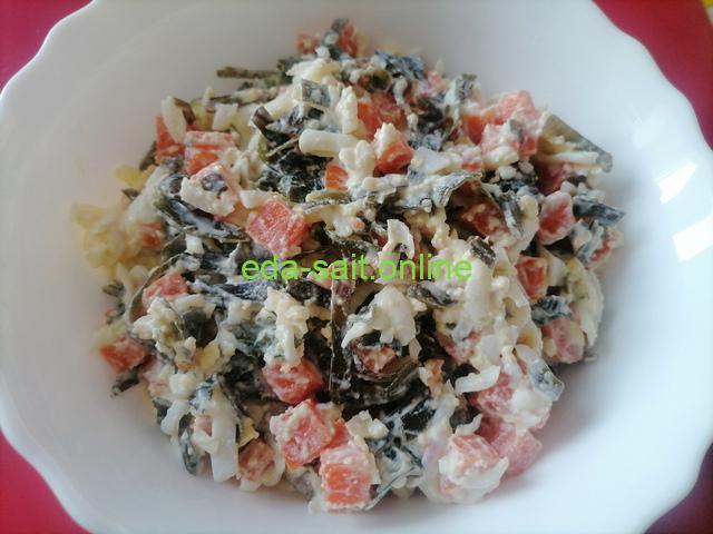 Морская капуста с яйцами и морковью, быстрый и полезный салат