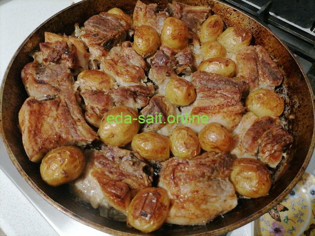 Свиные ребра в духовке как шашлык с картошкой как приготовить